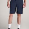 Men American Tall Shorts | A.T. Performance Woven Stretch Shorts For Tall Men In Navy