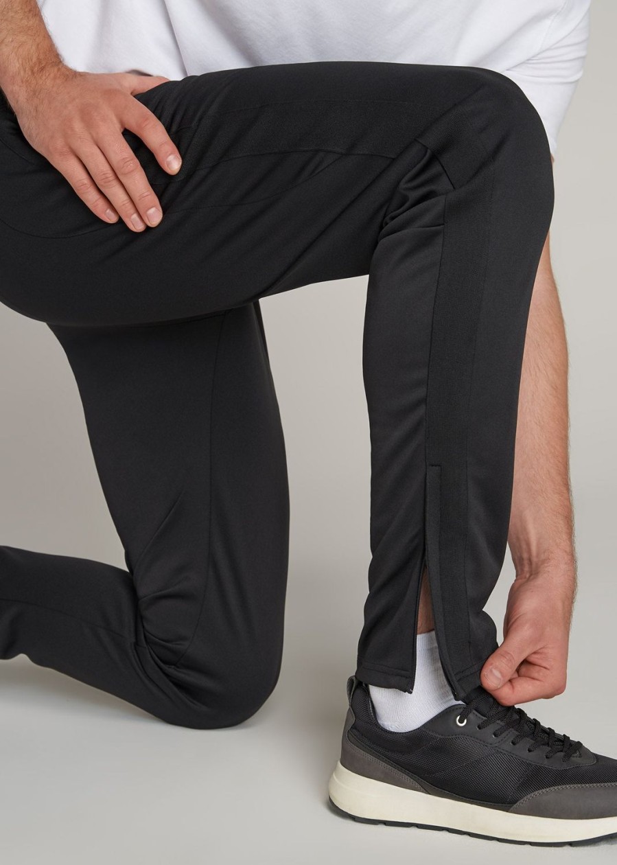 Men American Tall Athletic Pants | Athletic Stripe Pants For Tall Men In Black And Black