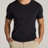 Men American Tall Tees + Tanks | The Essential Slim-Fit V-Neck Men'S Tall Tees In Black