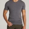 Men American Tall Tees + Tanks | The Essential Slim-Fit V-Neck Men'S Tall Tees In Charcoal Mix