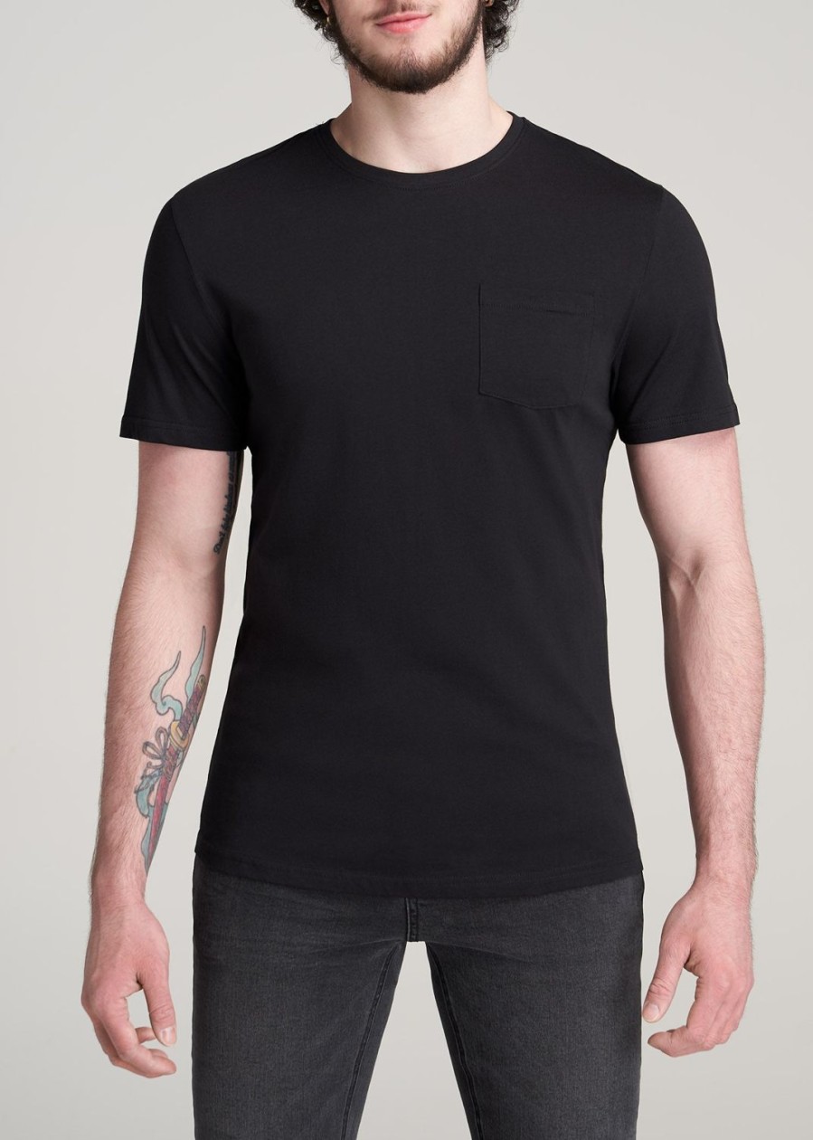 Men American Tall Tees + Tanks | Everyday Pocket Regular Fit T-Shirt For Tall Men In Black