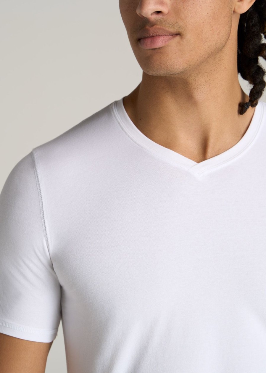 Men American Tall Tees + Tanks | The Essential Slim-Fit V-Neck Men'S Tall Tees In White