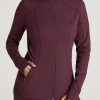 Women American Tall Jackets + Outerwear | Women'S Athletic Zip-Up Jacket In Beetroot