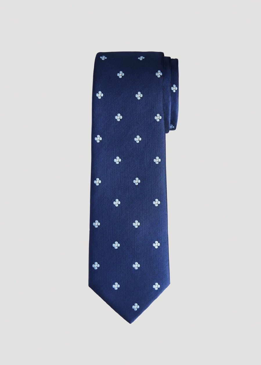 Men American Tall Blazers + Suit Separates | Dress Ties For Tall Men In Blue Floral Dobby