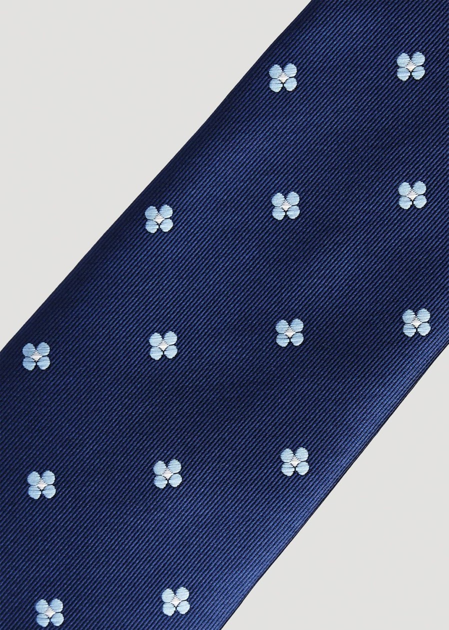 Men American Tall Blazers + Suit Separates | Dress Ties For Tall Men In Blue Floral Dobby