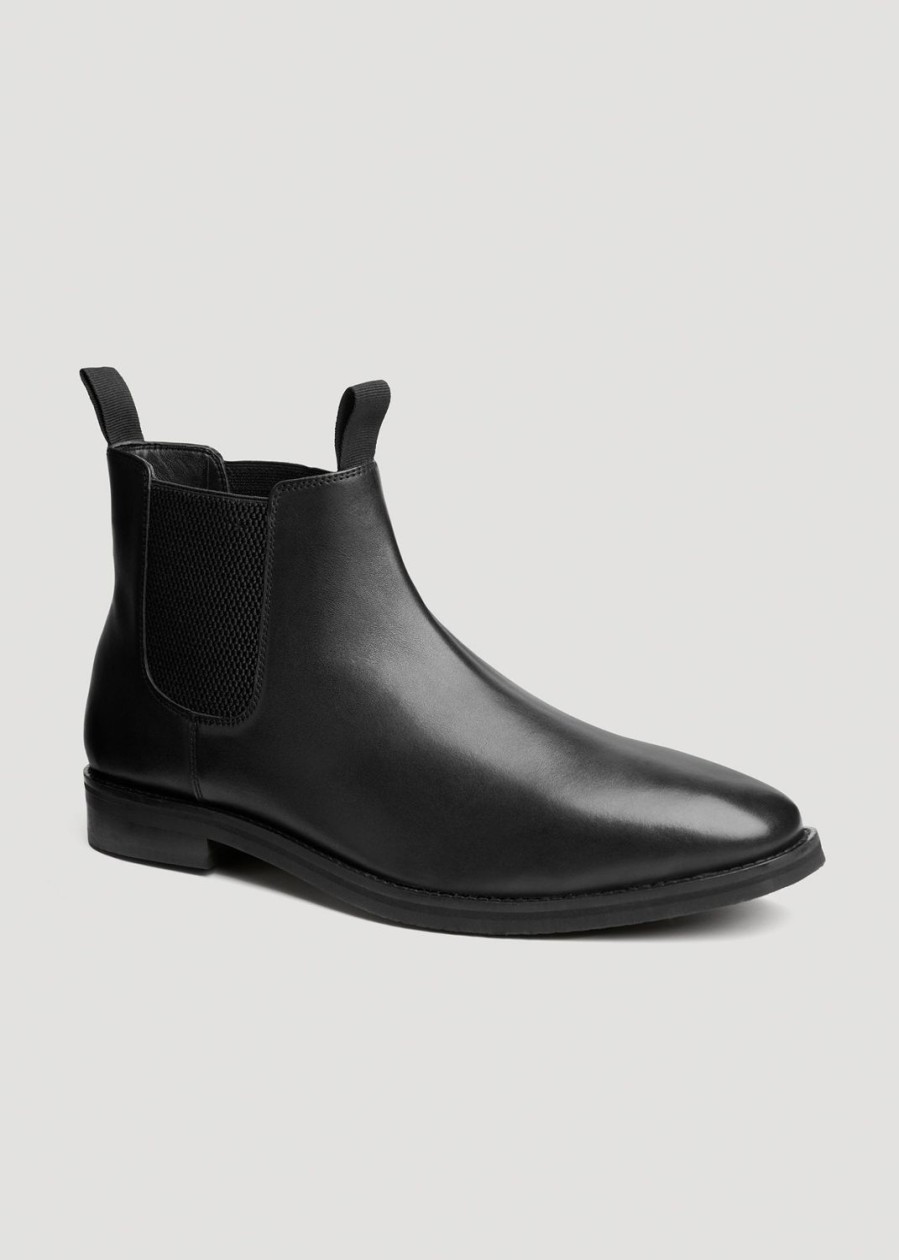 Men American Tall | Men'S Leather Chelsea Boots Size 13 To 15 In Black