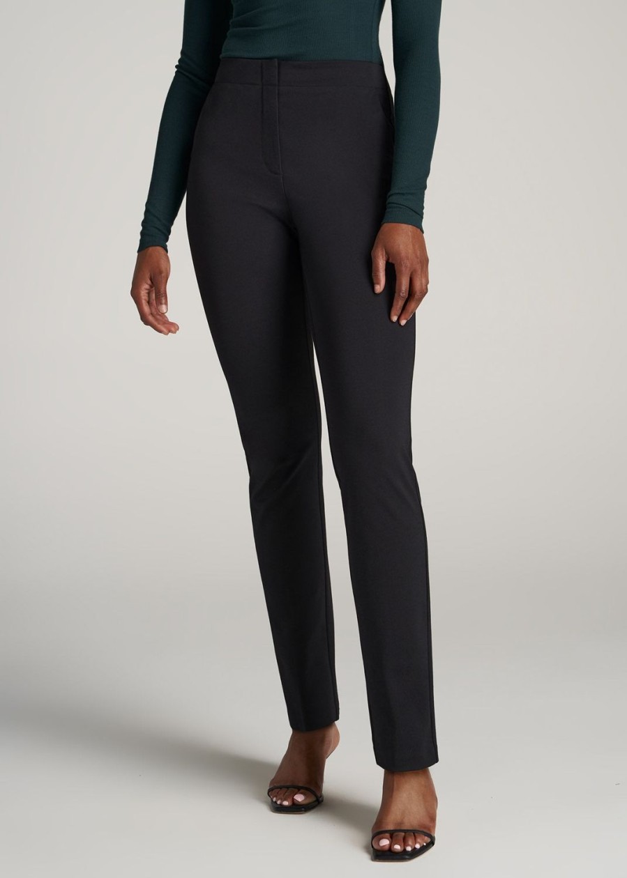 Women American Tall Pants + Trousers | Slim-Fit Dress Pants For Tall Women In Black