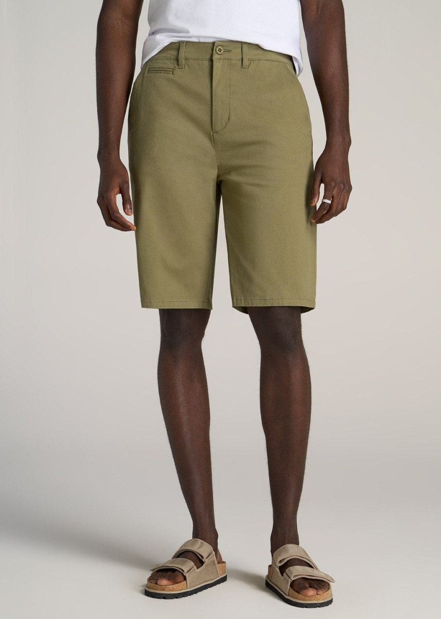 Men American Tall Shorts | Chino Shorts For Tall Men In Fatigue Green