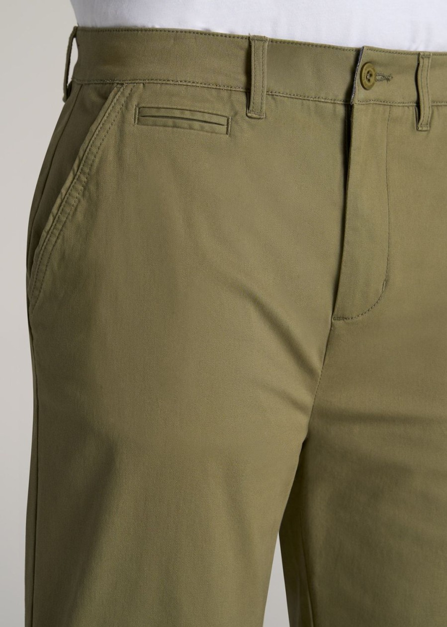 Men American Tall Shorts | Chino Shorts For Tall Men In Fatigue Green