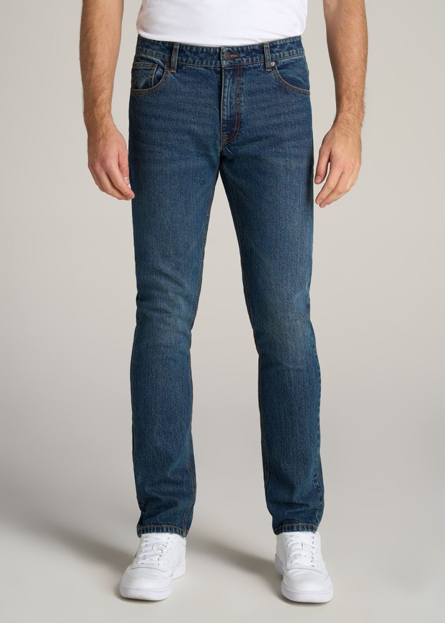 Men American Tall Jeans | Lj&S Tapered Jeans For Tall Men In Machine Blue