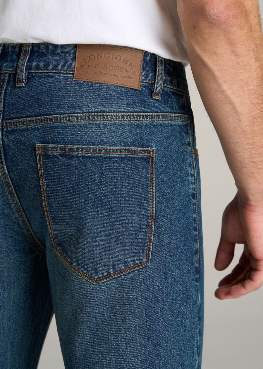 Men American Tall Jeans | Lj&S Tapered Jeans For Tall Men In Machine Blue