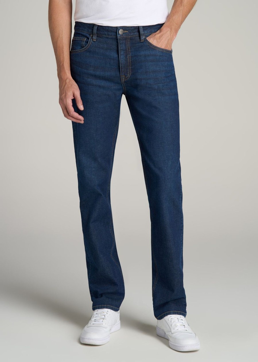 Men American Tall Jeans | J1 Straight Leg Fleeced Jeans For Tall Men In Colorado Blue Wash