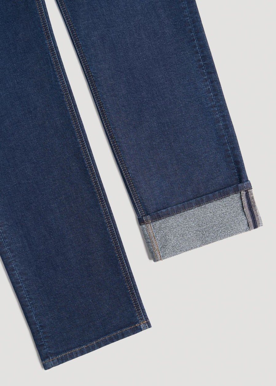 Men American Tall Jeans | J1 Straight Leg Fleeced Jeans For Tall Men In Colorado Blue Wash