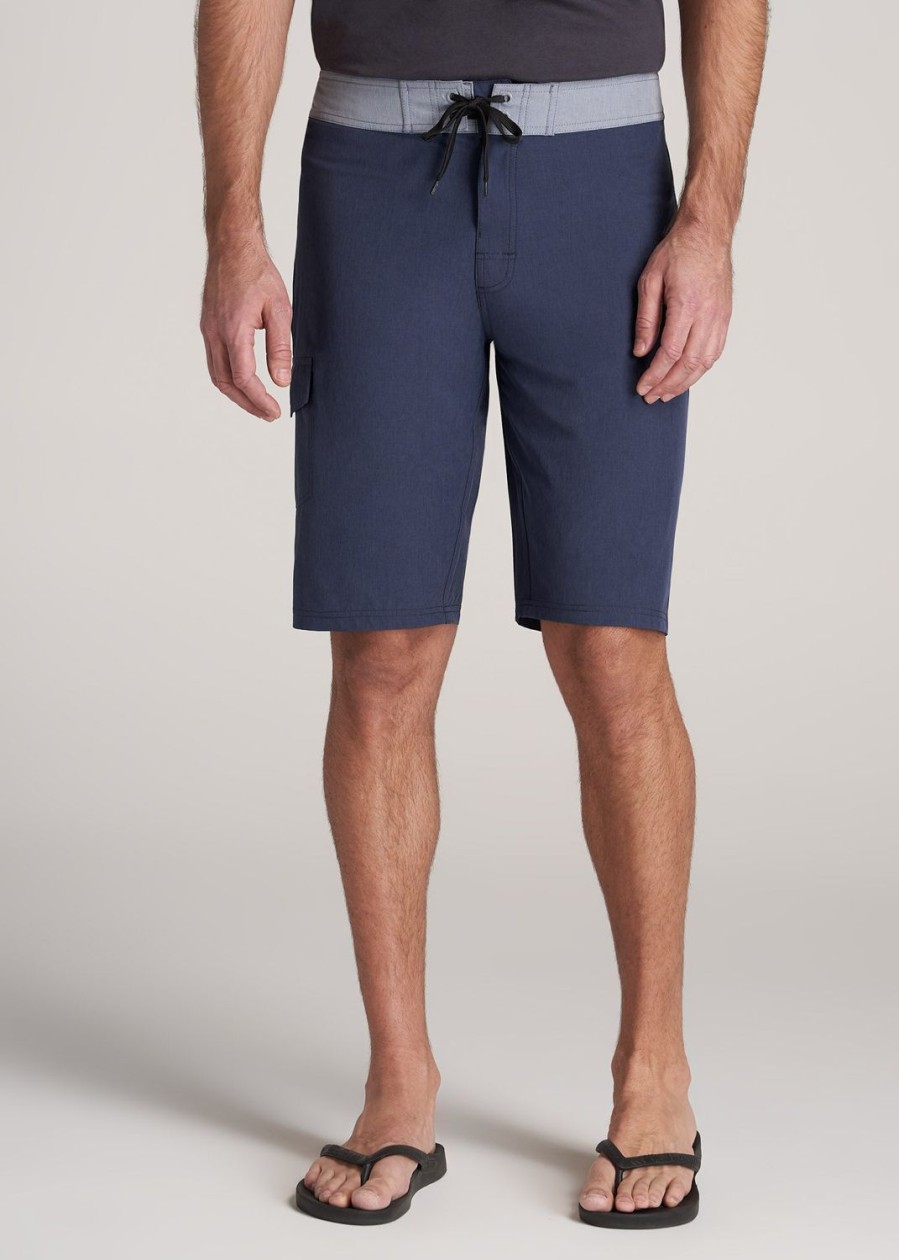 Men American Tall Shorts | Tall Board Shorts For Men In Marine Navy Mix