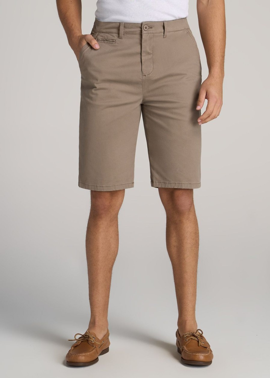 Men American Tall Shorts | Chino Shorts For Tall Men In Dark Sand