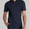 Men American Tall Polos | Slub Self Collar Tall Polo Shirt In Navy