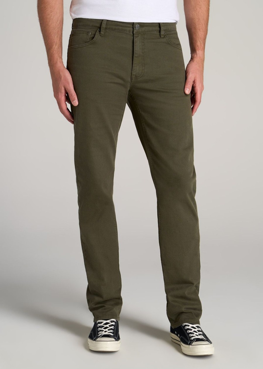 Men American Tall Jeans | J1 Straight Leg Jeans For Tall Men In Olive Green Wash