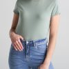 Women American Tall Tees, Tanks + Bodysuits | Women'S Slim-Fit Crewneck Cap Sleeve Tall Tee In Sage Green