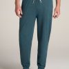 Men American Tall Athletic Pants | Weekender Stretch Lounge Joggers For Tall Men In Dark Teal Mix