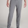 Men American Tall Athletic Pants | Tall Men'S Tech-Knit Zip Joggers In Fossil Grey