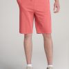 Men American Tall Shorts | Stretch Twill Pull-On Shorts For Tall Men In Canyon Red