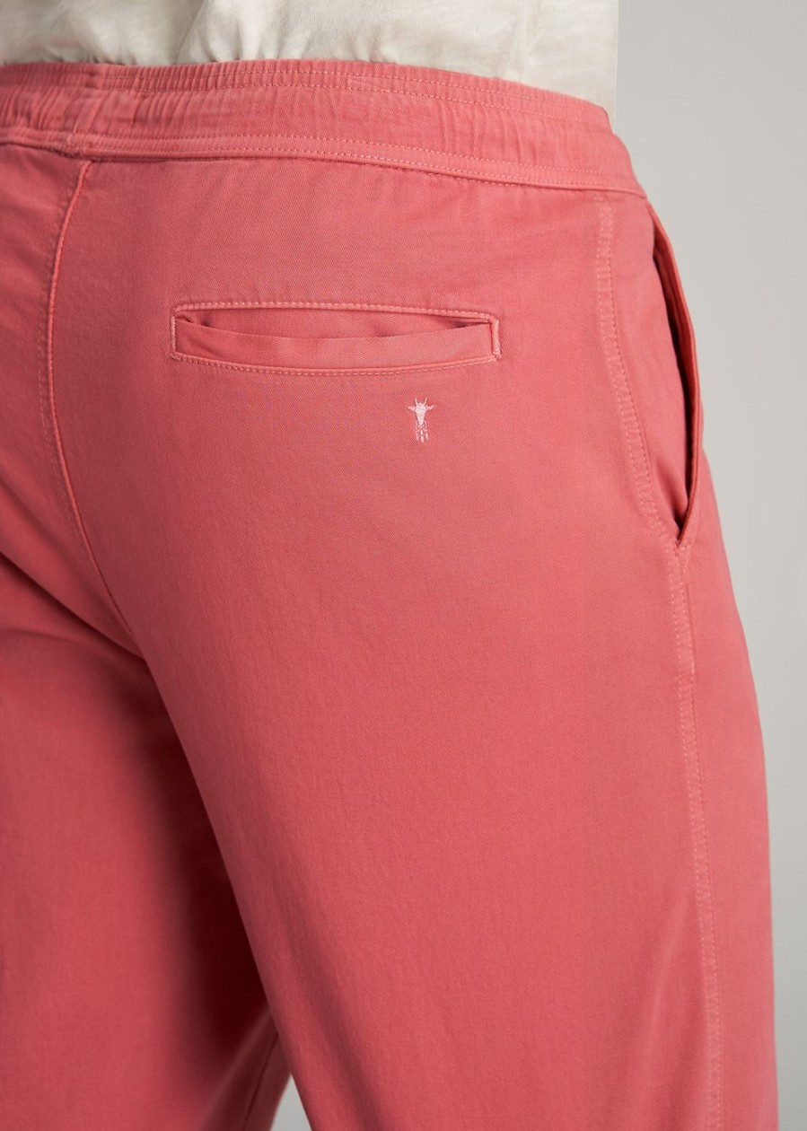 Men American Tall Shorts | Stretch Twill Pull-On Shorts For Tall Men In Canyon Red