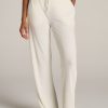 Women American Tall Athletic Pants | Open-Bottom Waffle Lounge Pants For Tall Women In White Alyssum