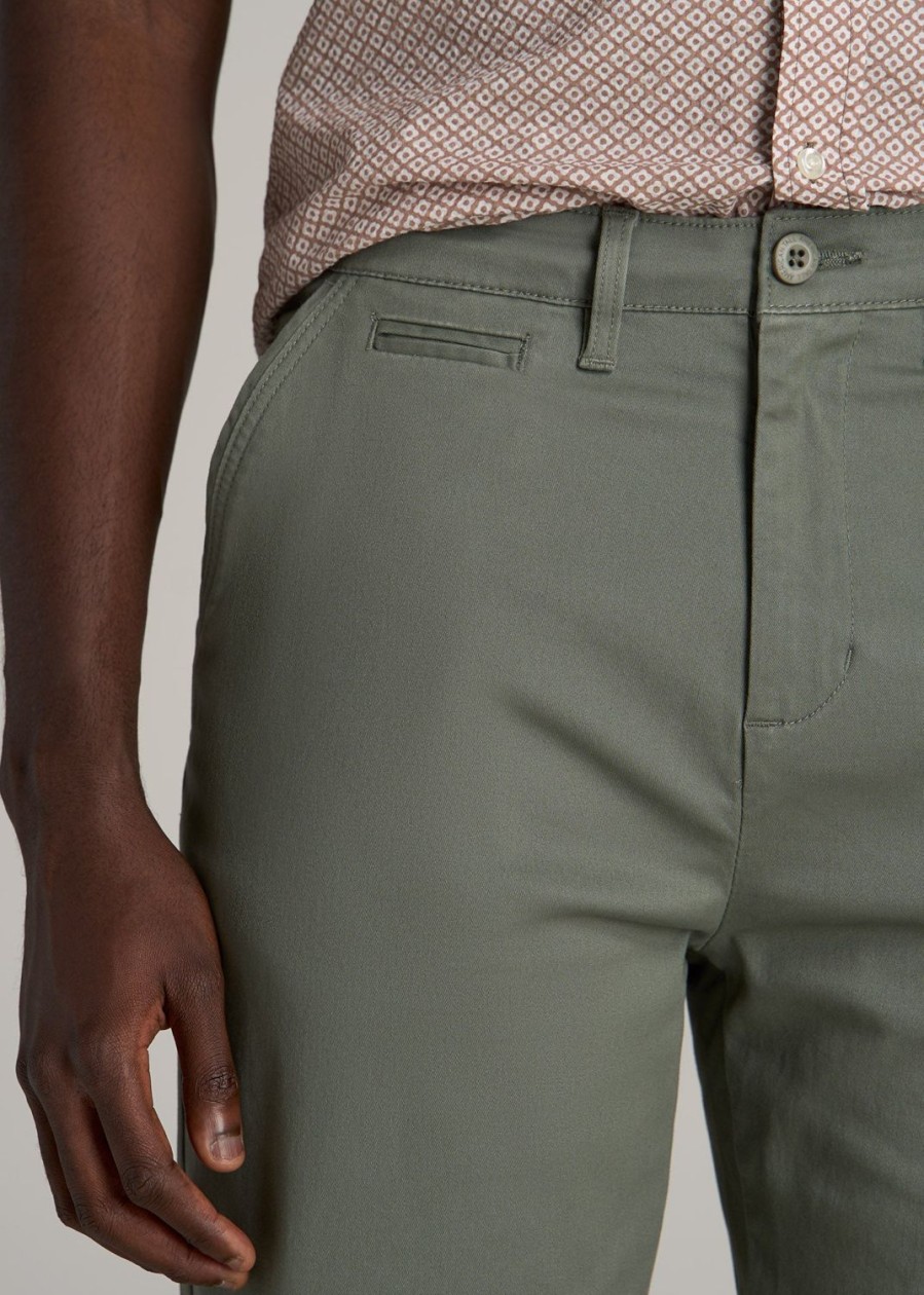 Men American Tall Shorts | Chino Shorts For Tall Men In Wreath Green