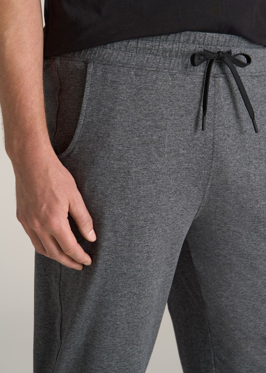 Men American Tall Athletic Pants | Weekender Stretch Lounge Joggers For Tall Men In Charcoal Mix