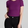 Women American Tall Tees, Tanks + Bodysuits | Fitted Ribbed Tee In Women'S Tall T-Shirts Plum