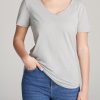 Women American Tall Tees, Tanks + Bodysuits | Women'S Tall Scoop V-Neck Tee In Silver