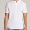 Men American Tall Polos | Men'S Tall Classic Polo With Embroidered Logo In Bright White