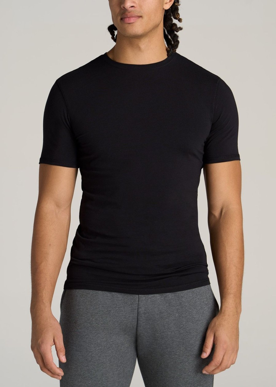 Men American Tall Tees + Tanks | The Essential Slim-Fit Crewneck Men'S Tall Tees In Black