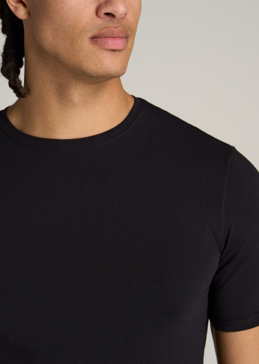 Men American Tall Tees + Tanks | The Essential Slim-Fit Crewneck Men'S Tall Tees In Black