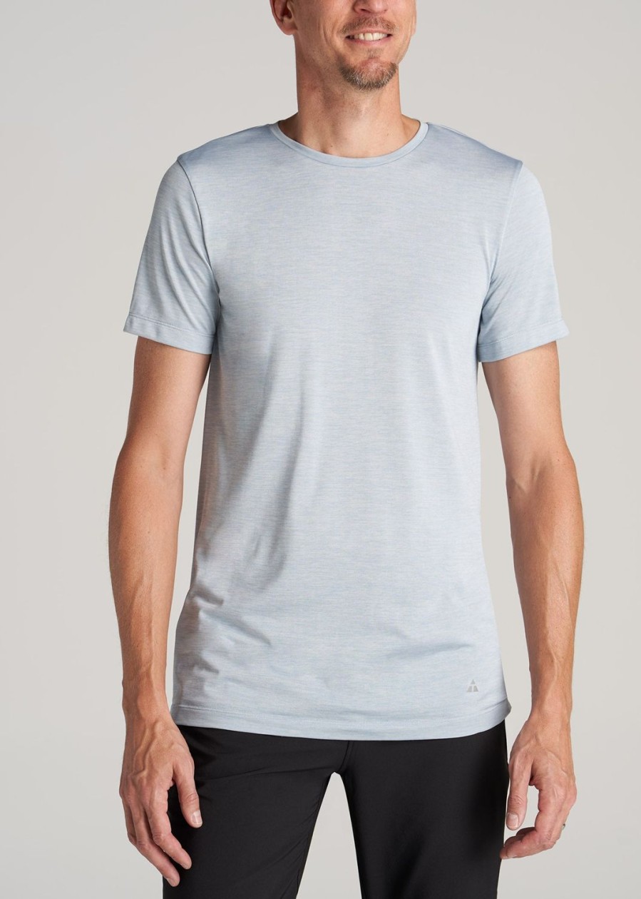 Men American Tall Tees + Tanks | A.T. Performance Modern-Fit Athletic Jersey Tall Tee In Light Blue Mix