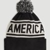 Men American Tall Other Accessories | Jacquard Knit Pom-Pom Hat In Black & Grey