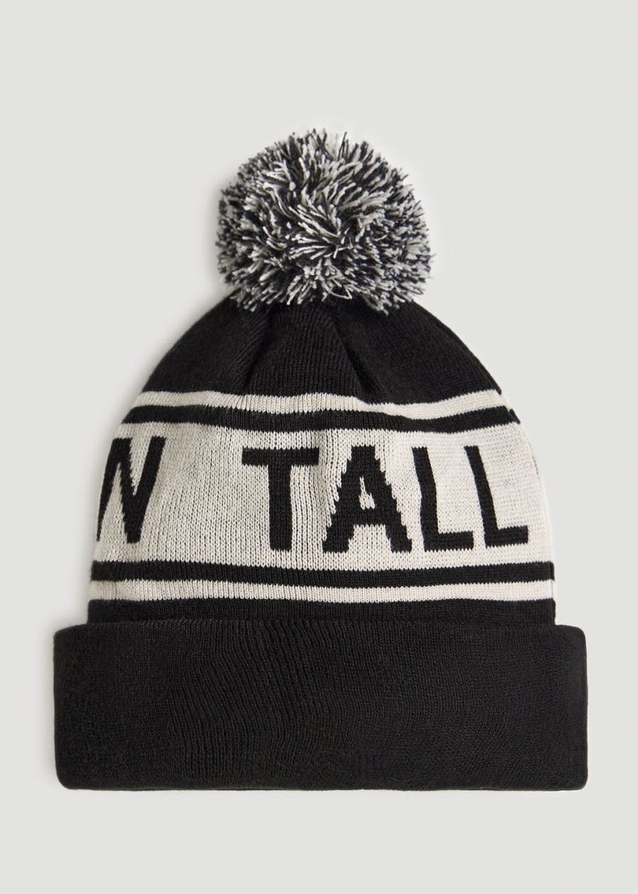 Men American Tall Other Accessories | Jacquard Knit Pom-Pom Hat In Black & Grey