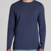 Men American Tall Long Sleeve Tees + Thermals | Original Essentials Slim-Fit Long Sleeve Tall Men'S T-Shirt In Navy