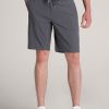 Men American Tall Shorts | A.T. Performance Woven Stretch Shorts For Tall Men In Iron Grey