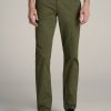 Men American Tall Pants + Chinos | Carman Tapered Chinos In Pants For Tall Men Bright Olive