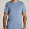 Men American Tall Tees + Tanks | The Everyday Regular-Fit V-Neck Tall Men'S T-Shirt In Blue Chambray