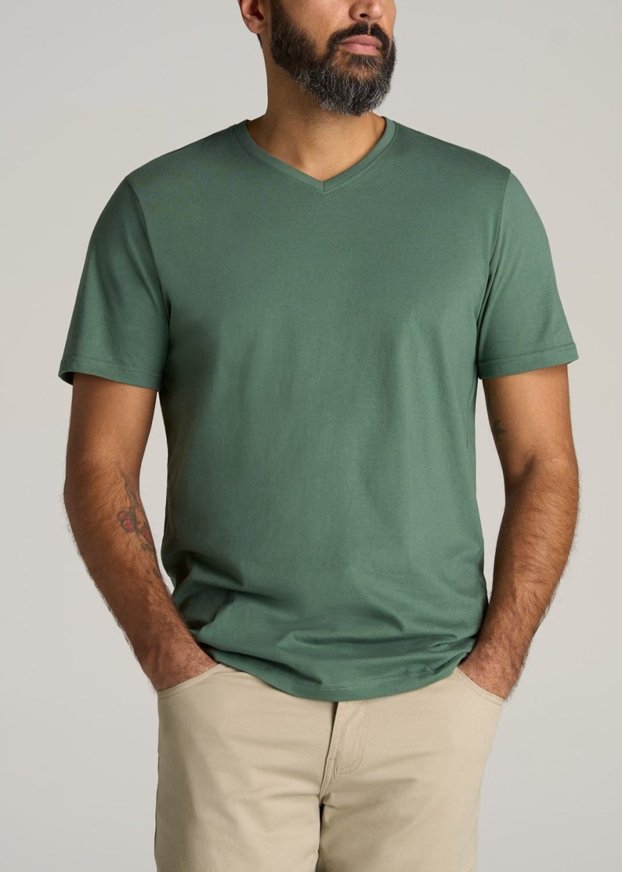 Men American Tall Tees + Tanks | The Everyday Regular-Fit V-Neck Tall Men'S T-Shirt In Forest Green