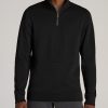 Men American Tall Hoodies + Sweatshirts | Lj&S Heavyweight Quarter-Zip Men'S Tall Pullover In Vintage Black