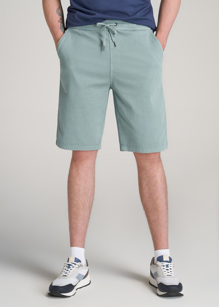 Men American Tall Shorts | Stretch Twill Pull-On Shorts For Tall Men In Eucalyptus