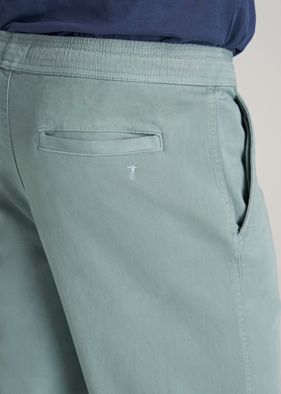 Men American Tall Shorts | Stretch Twill Pull-On Shorts For Tall Men In Eucalyptus