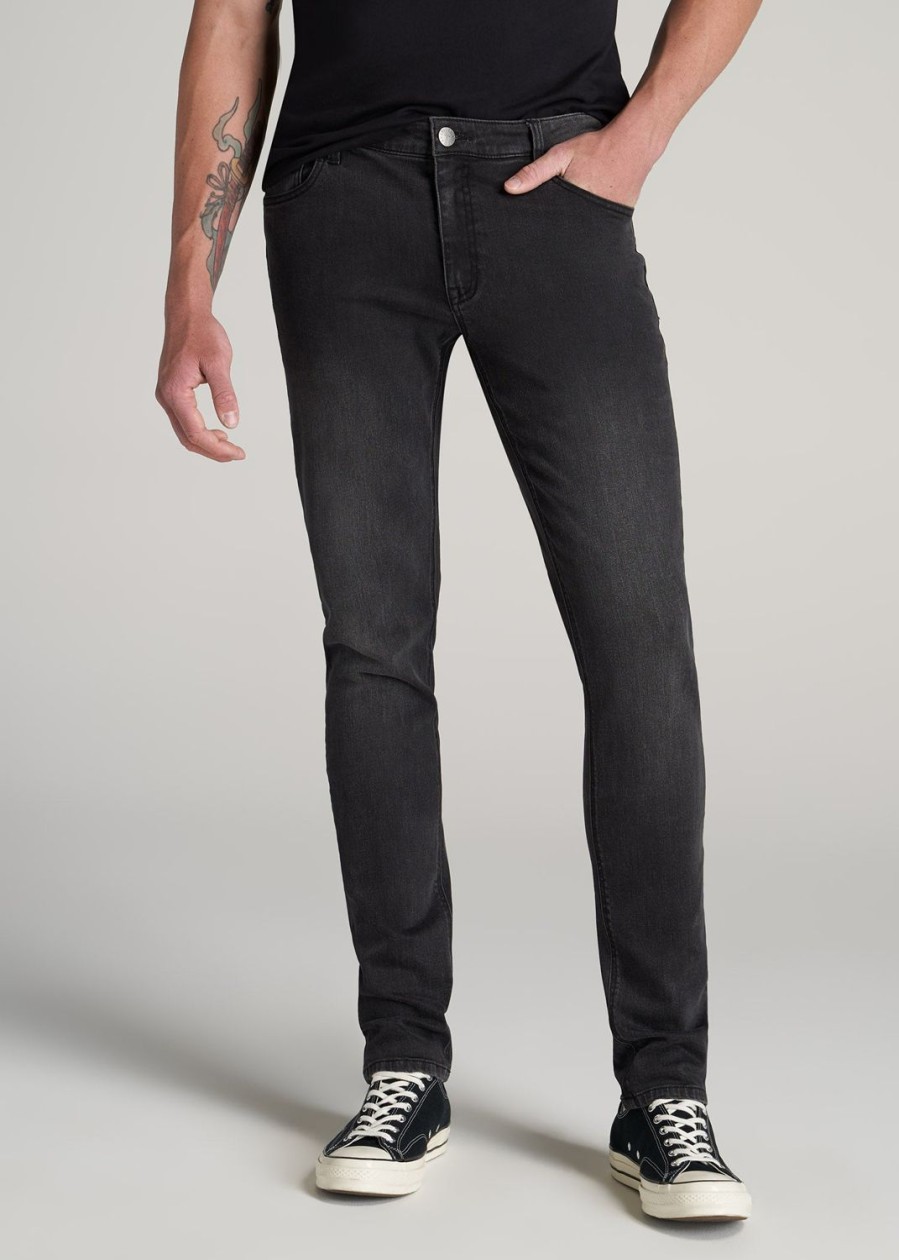 Men American Tall Jeans | Travis Skinny Jeans For Tall Men In Dark Smoke