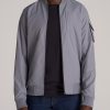 Men American Tall Jackets + Coats | Reversible Men'S Tall Bomber Jacket In Fossil Grey And Black