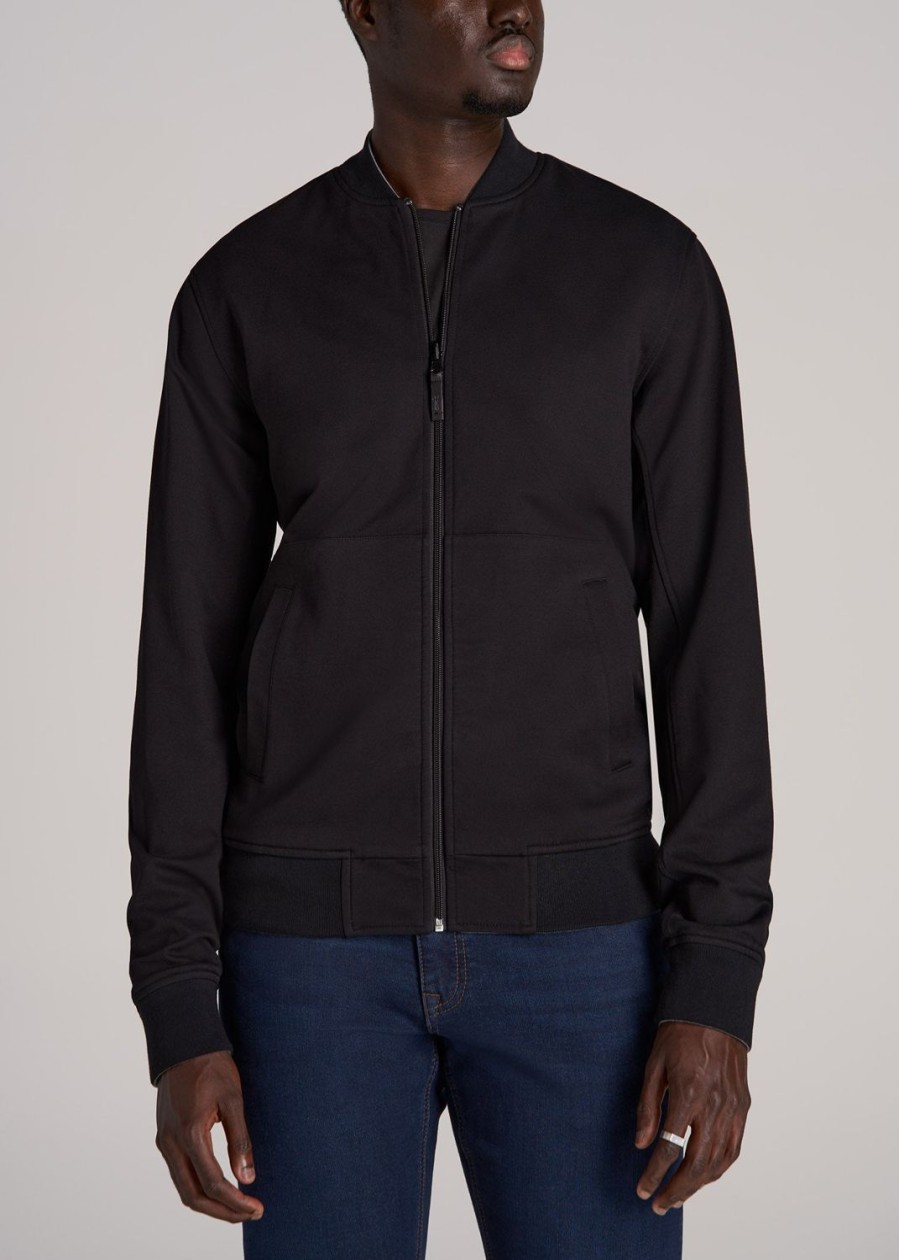 Men American Tall Jackets + Coats | Reversible Men'S Tall Bomber Jacket In Fossil Grey And Black