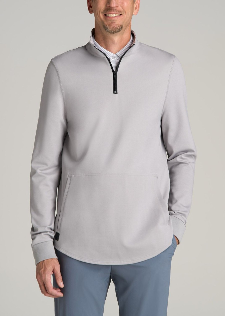 Men American Tall Hoodies + Sweatshirts | Fairway Popover Tall Men'S Sweatshirt In Light Grey