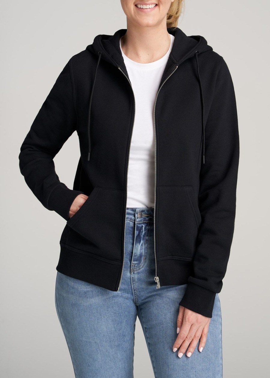 Women American Tall Hoodies + Sweatshirts | Wearever Fleece Full-Zip Women'S Tall Hoodie In Black